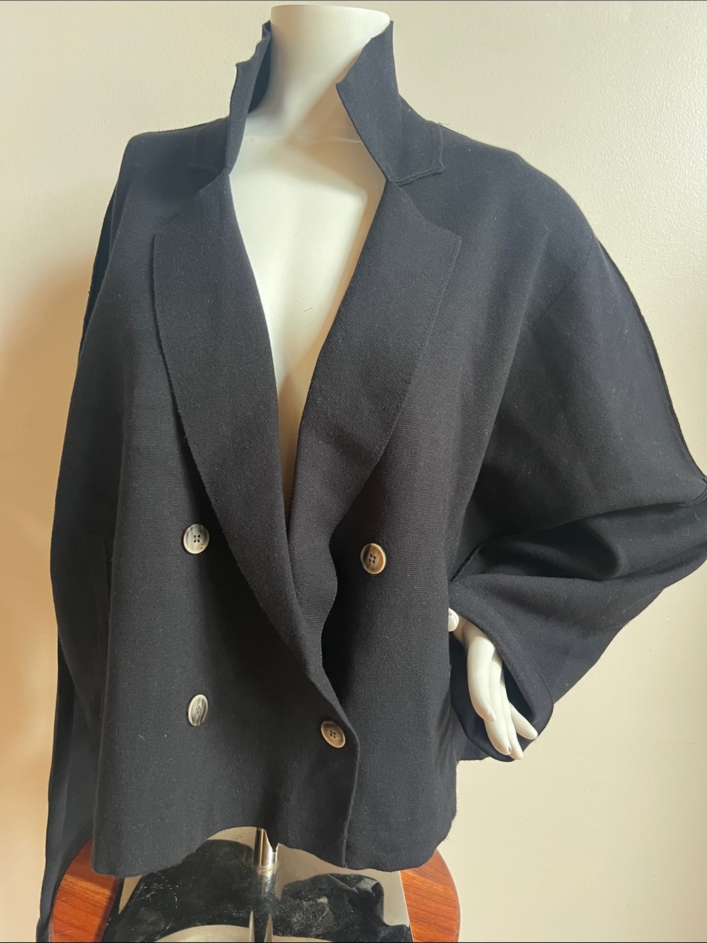 We The Free Oversized Double-Breasted Black Blazer